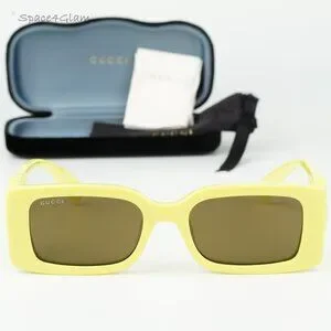 NEW GUCCI SUNGLASSES GUCCI GG1325S 007 ACID YELLOW EYEWEAR NEW Gucci Sunglasses GG1325S 007 Acid Yellow Brown Unisex  main image 3